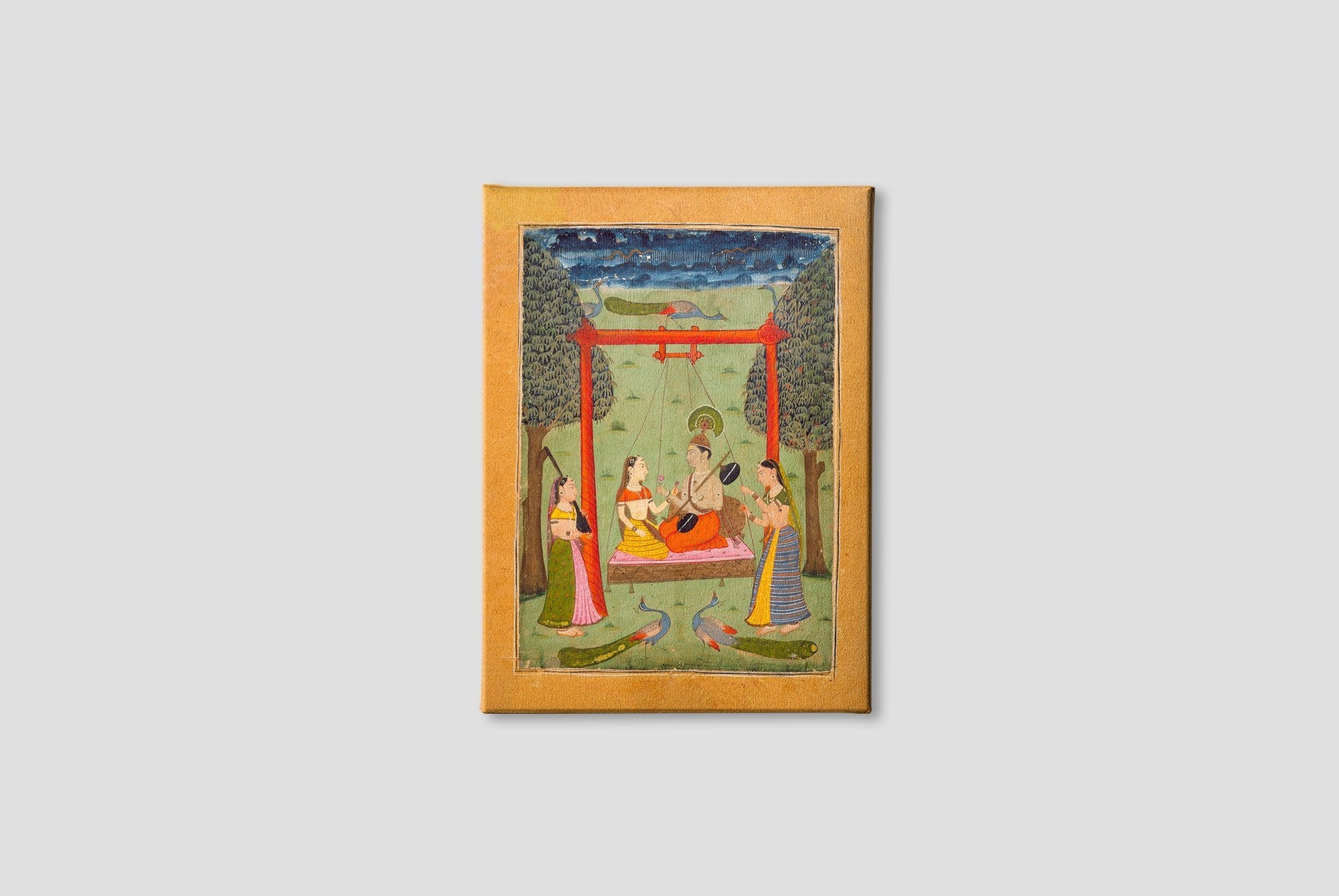 Hindola Raga, Folio from a Ragamala (Garland of Melodies) Painting - Meri Deewar 3 : 4 Vertical Premium Wall Art Canvas by MeriDeewar