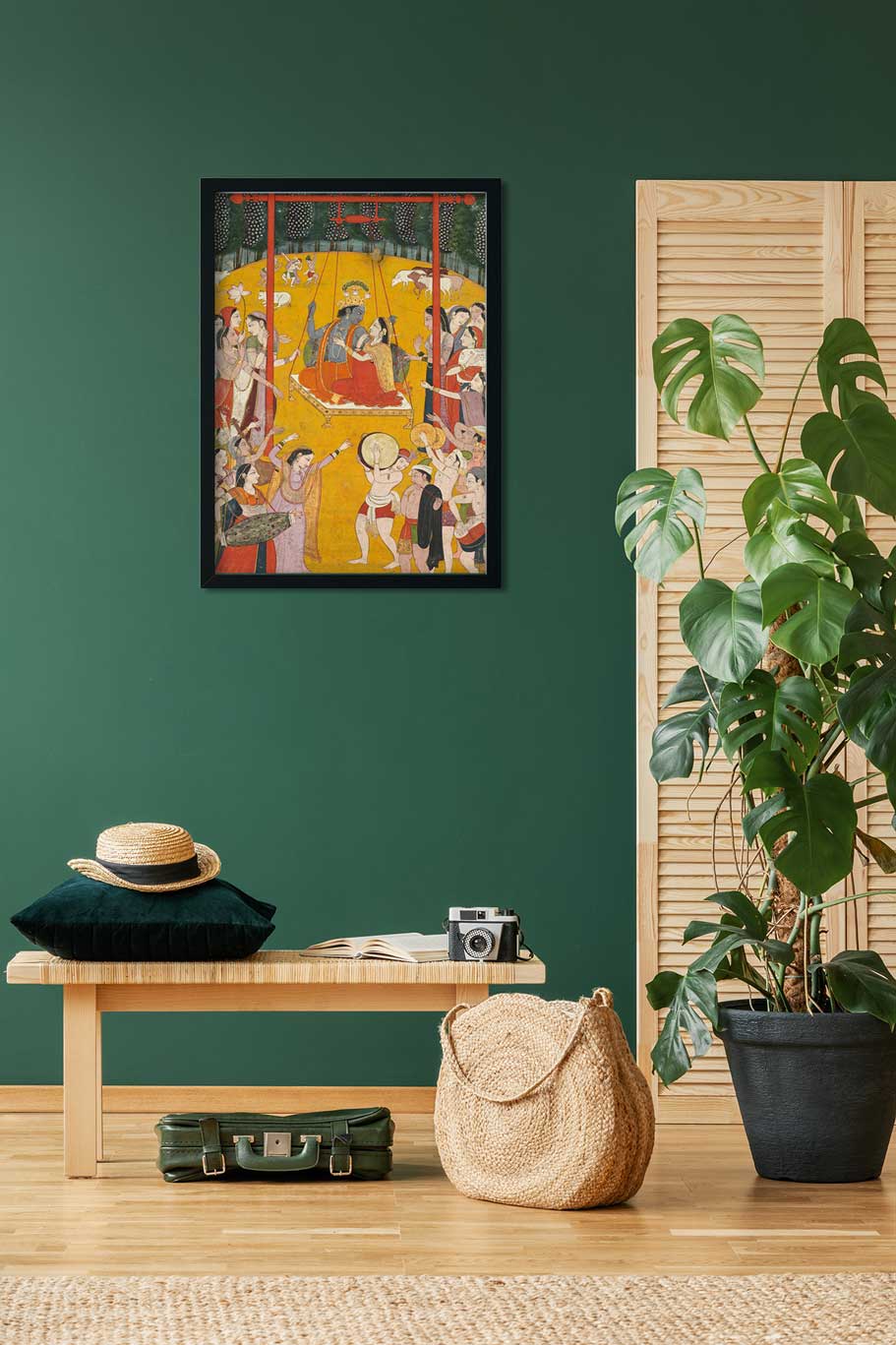 Hindola Raga Painting 3 : 4 Vertical Premium Wall Art Canvas by MeriDeewar