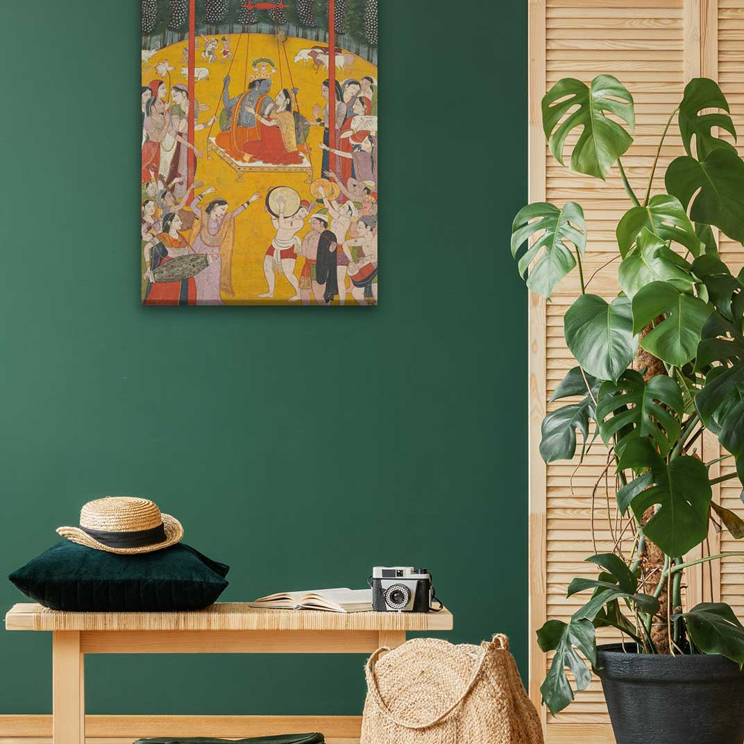 Hindola Raga Painting 3 : 4 Vertical Premium Wall Art Canvas by MeriDeewar