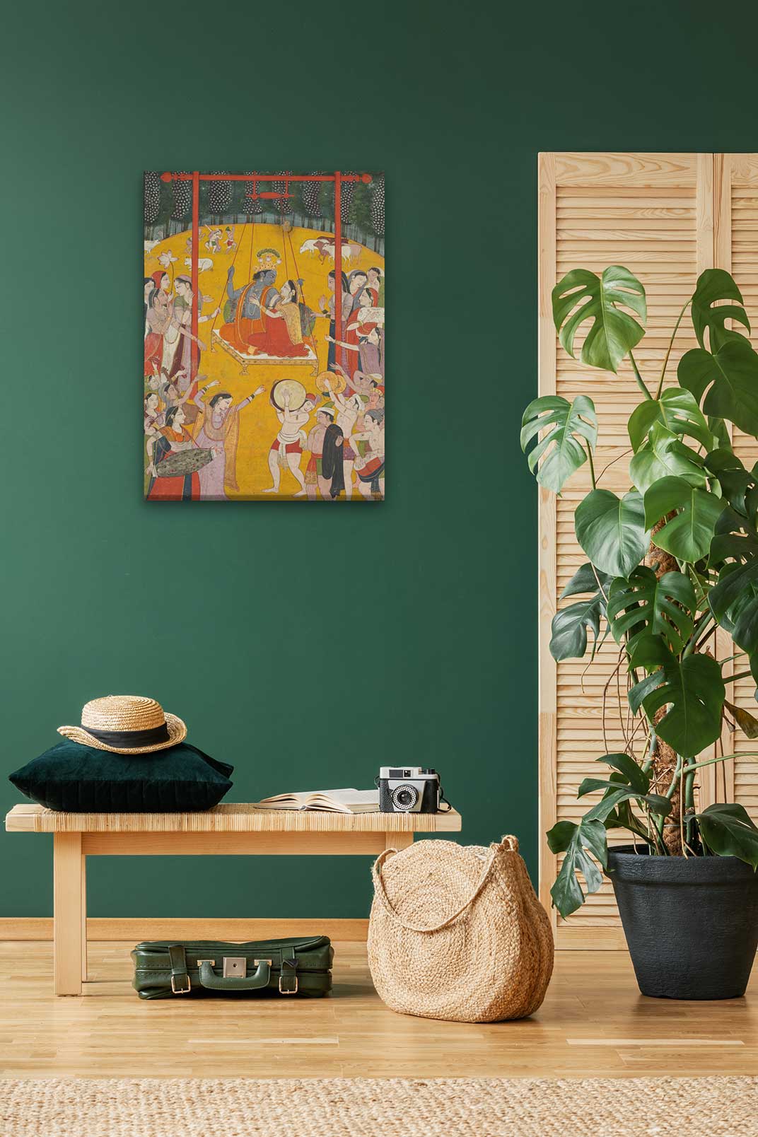 Hindola Raga Painting 3 : 4 Vertical Premium Wall Art Canvas by MeriDeewar