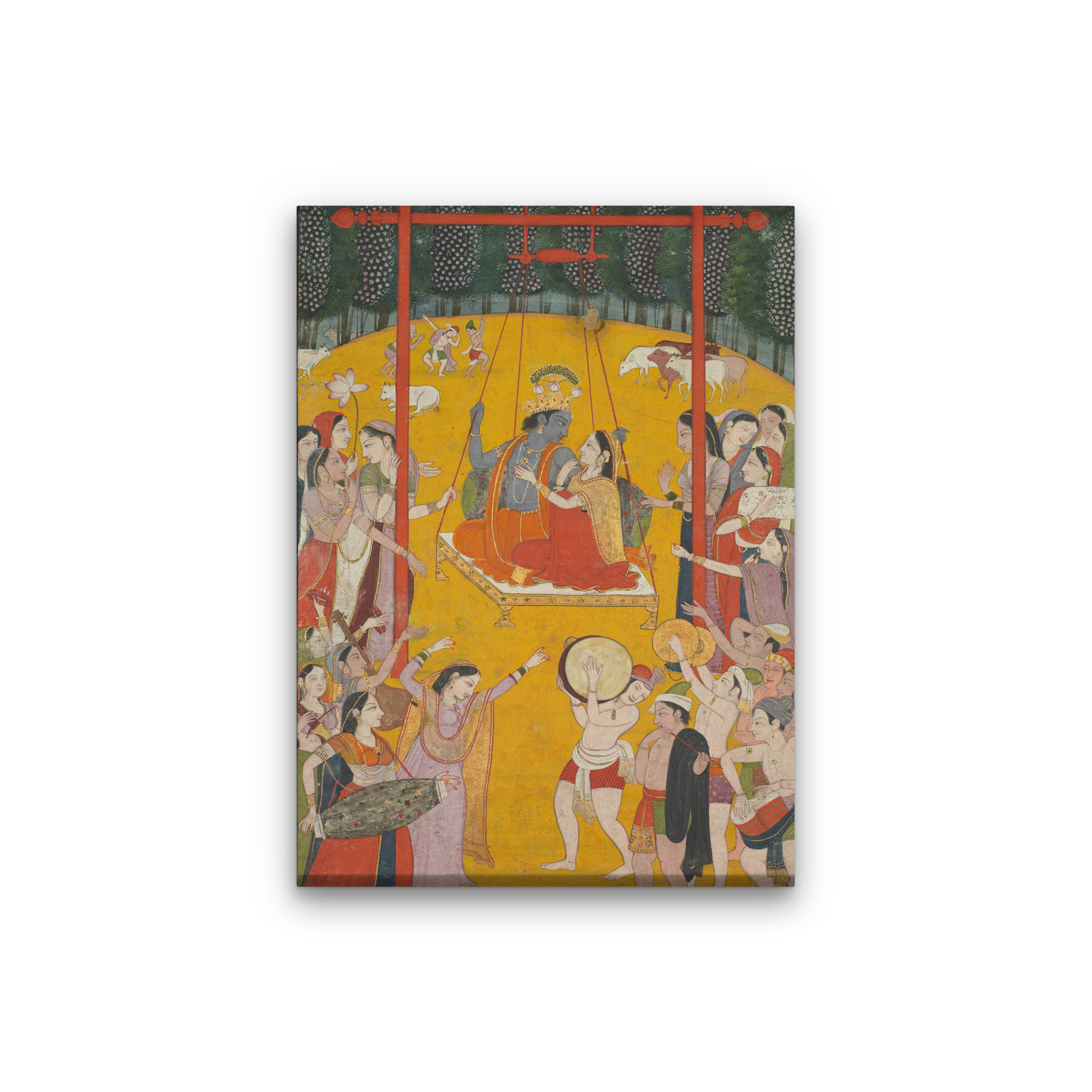 Hindola Raga Painting 3 : 4 Vertical Premium Wall Art Canvas by MeriDeewar