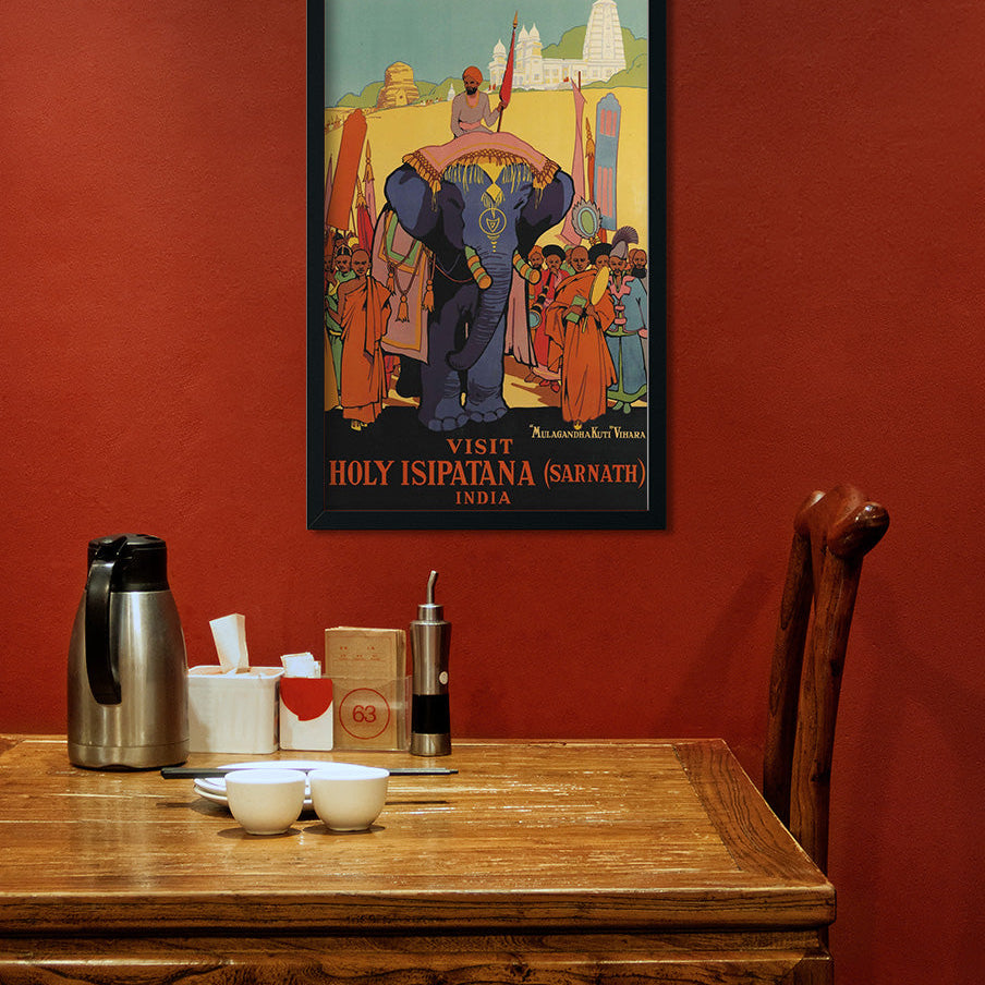 Holy Isipatana Sarnath Vintage Poster 1 : 2 Vertical Premium Wall Art Canvas by MeriDeewar