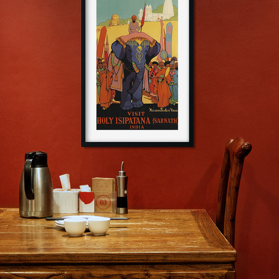 Holy Isipatana Sarnath Vintage Poster 1 : 2 Vertical Premium Wall Art Canvas by MeriDeewar
