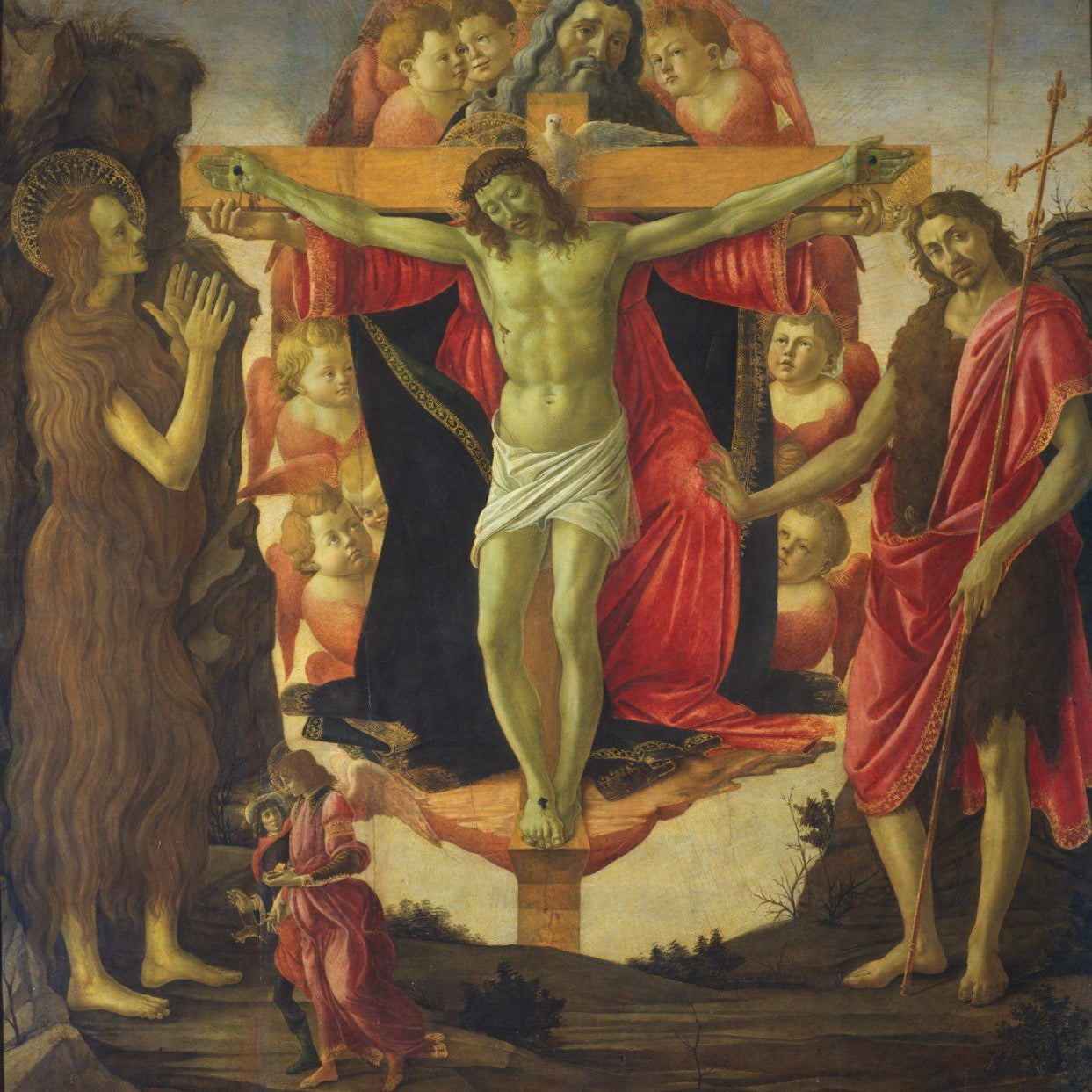 Holy Trinity Painting - Meri Deewar 1 : 1 Square Premium Wall Art Canvas by MeriDeewar