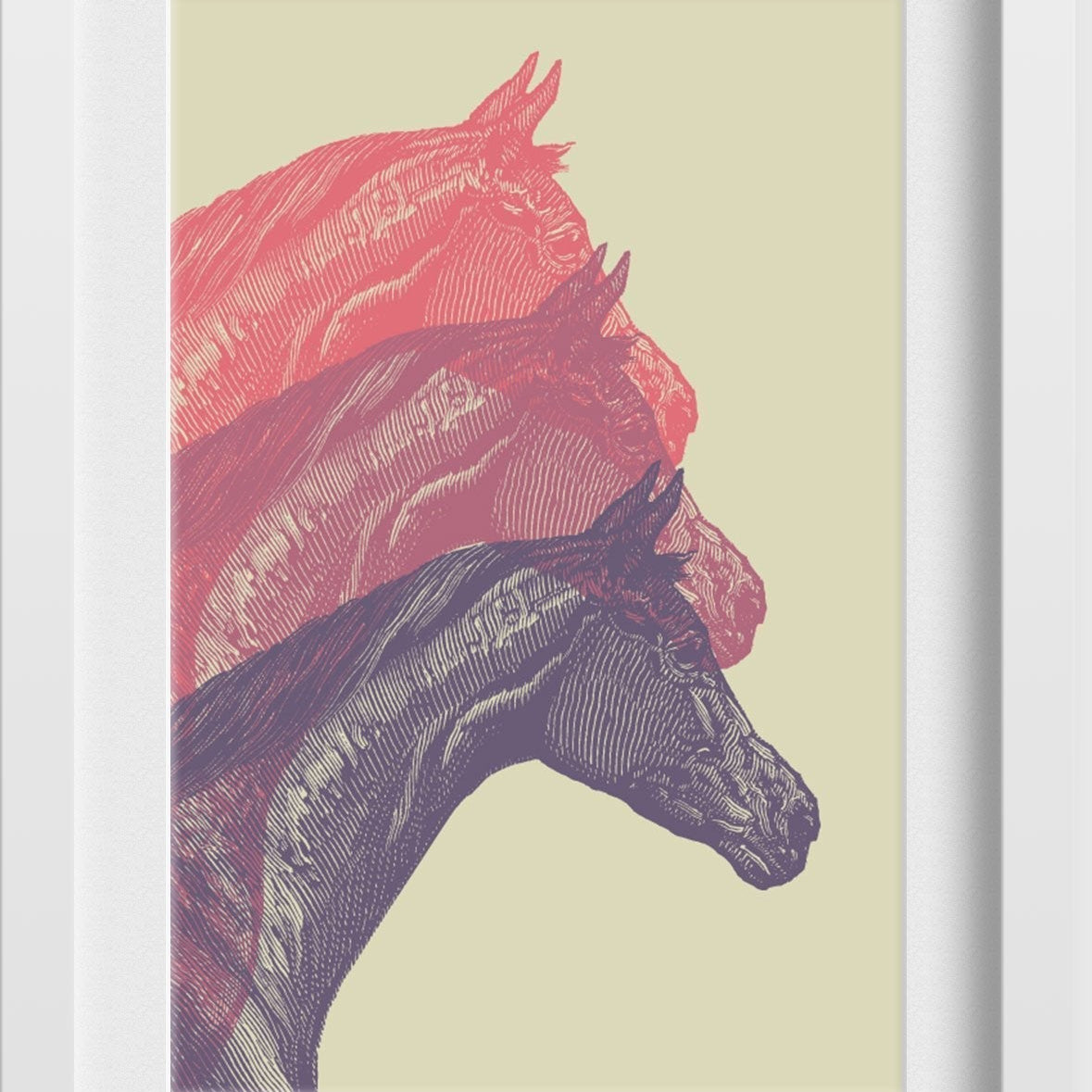 Horse Art Painting - Meri Deewar 2 : 3 Vertical Premium Wall Art Canvas by MeriDeewar
