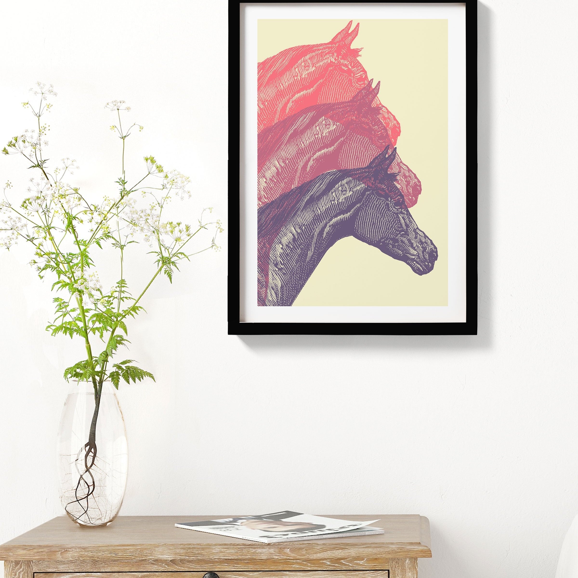 Horse Art Painting - Meri Deewar 2 : 3 Vertical Premium Wall Art Canvas by MeriDeewar
