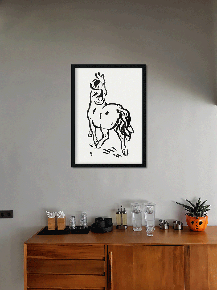Horse Painting 2 : 3 Vertical Premium Wall Art Canvas by MeriDeewar