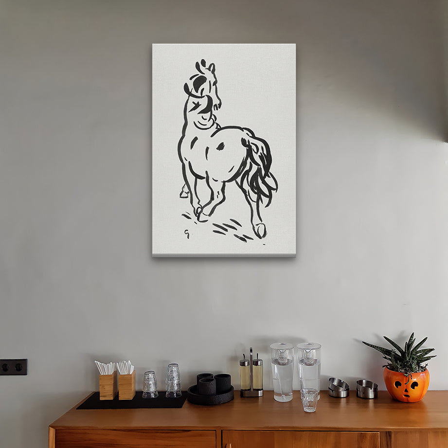Horse Painting 2 : 3 Vertical Premium Wall Art Canvas by MeriDeewar