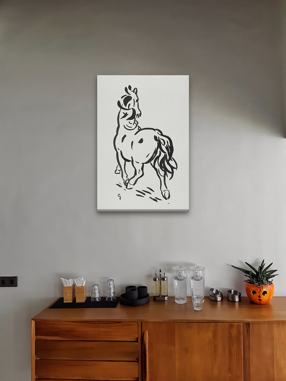 Horse Painting 2 : 3 Vertical Premium Wall Art Canvas by MeriDeewar