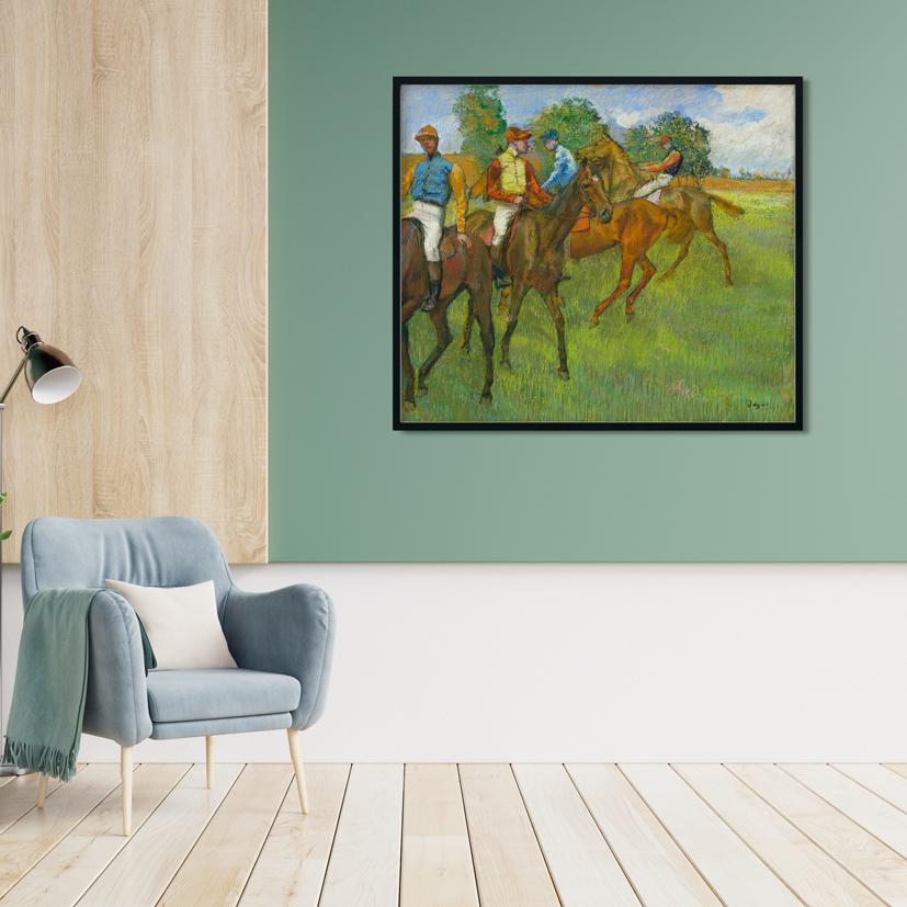 HorseRiding Painting - Meri Deewar 1 : 1 Square Premium Wall Art Canvas by MeriDeewar