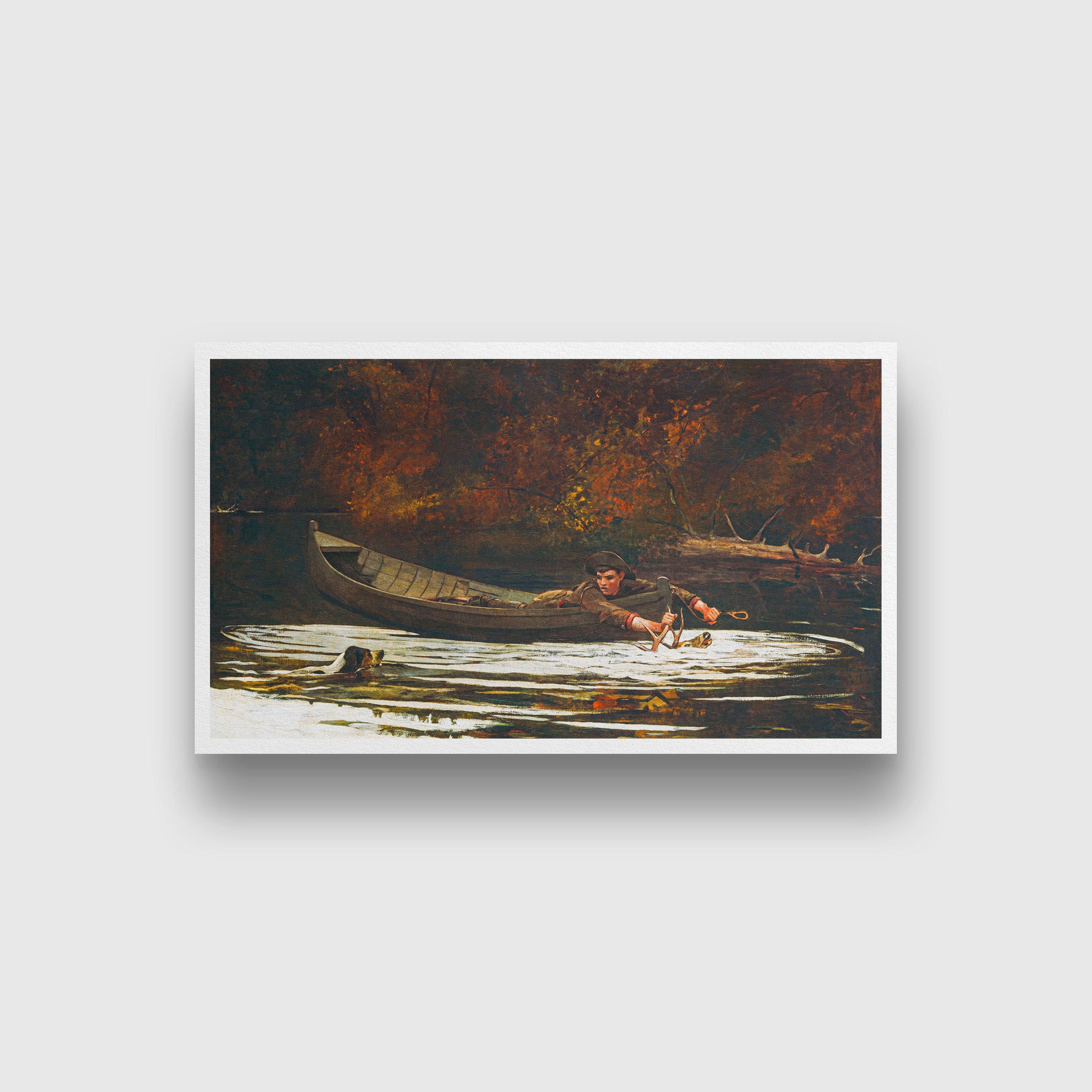 Hound and Hunter painting - Meri Deewar 2 : 1 Horizontal Premium Wall Art Canvas by MeriDeewar