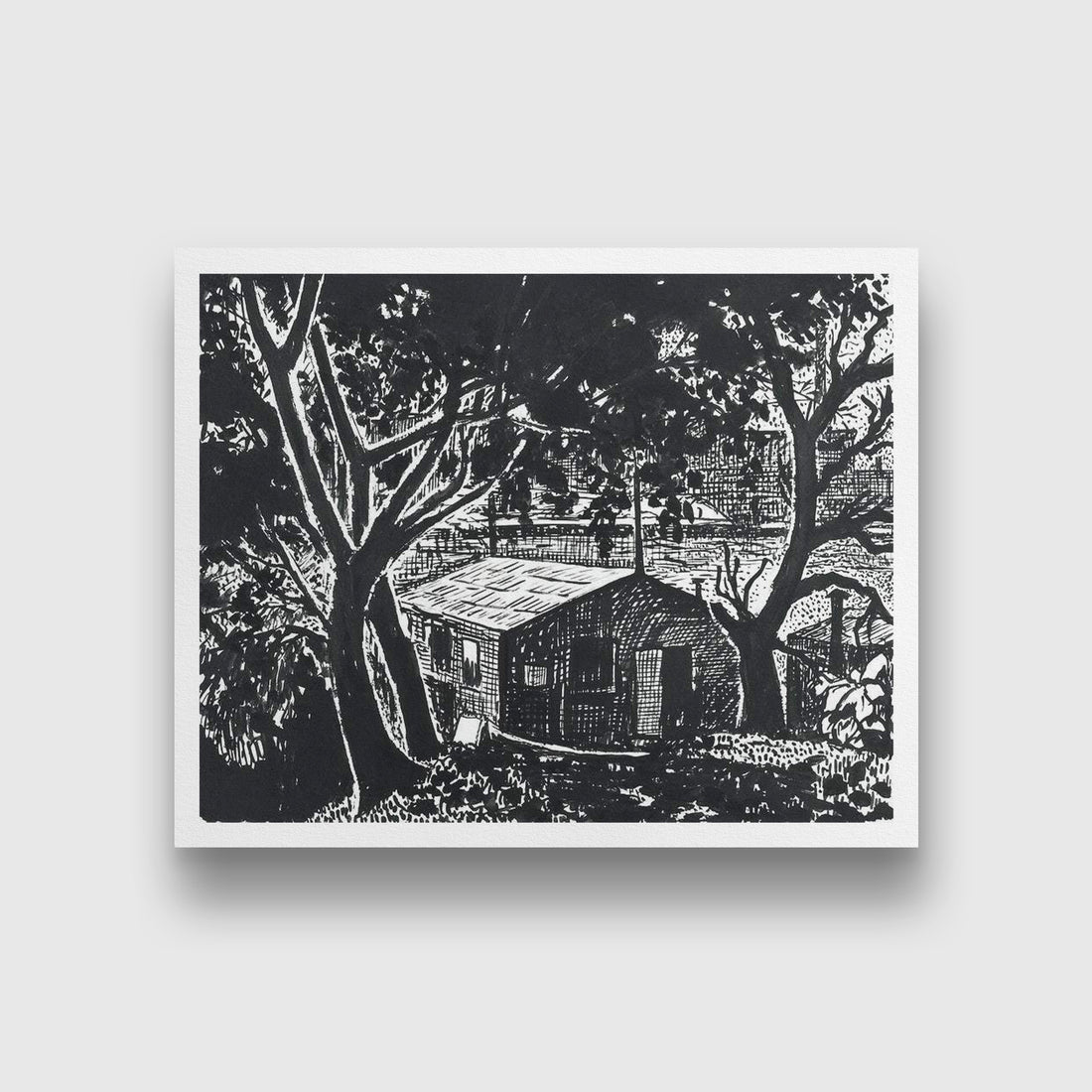 House in the Woods drawing Henry Lyman Saÿen Painting - MeriDeewar 4 :5 Vertical Premium Wall Art Canvas by MeriDeewar