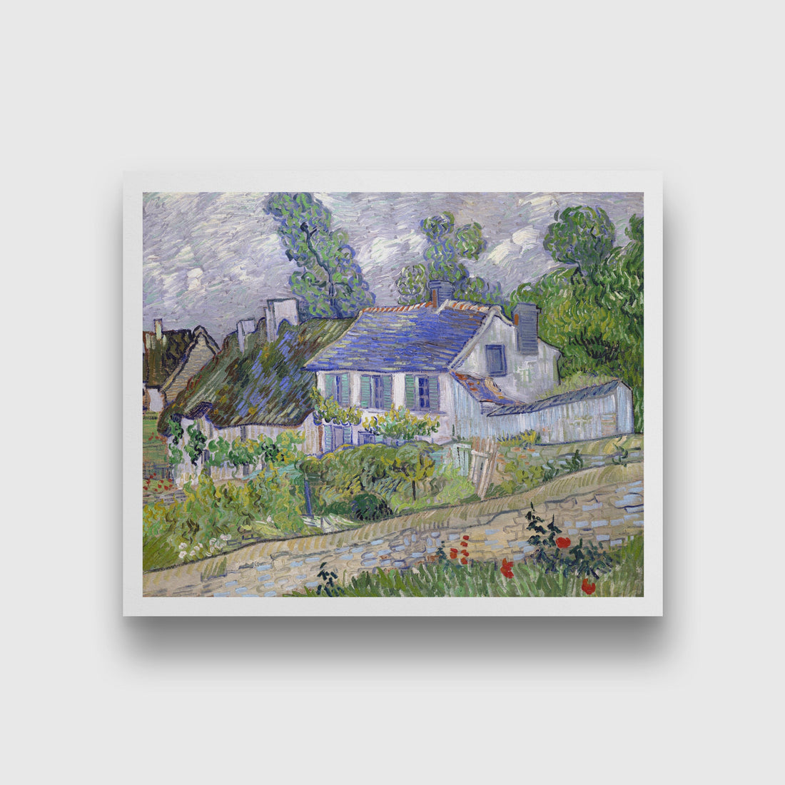 Houses at Auvers (1890) famous landscape painting 5 : 4 Horizontal Premium Wall Art Canvas by MeriDeewar