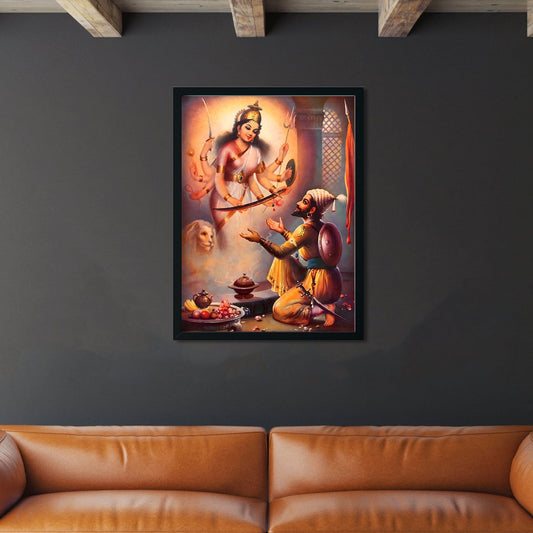 Tulja Bhavi Mata & Shivaji Maharaj - Painting