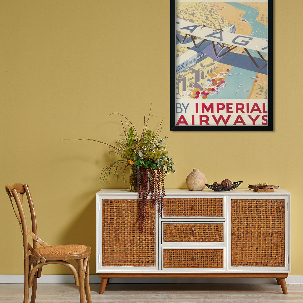 Imperial Airways Vintage Poster 2 : 3 Vertical Premium Wall Art Canvas by MeriDeewar