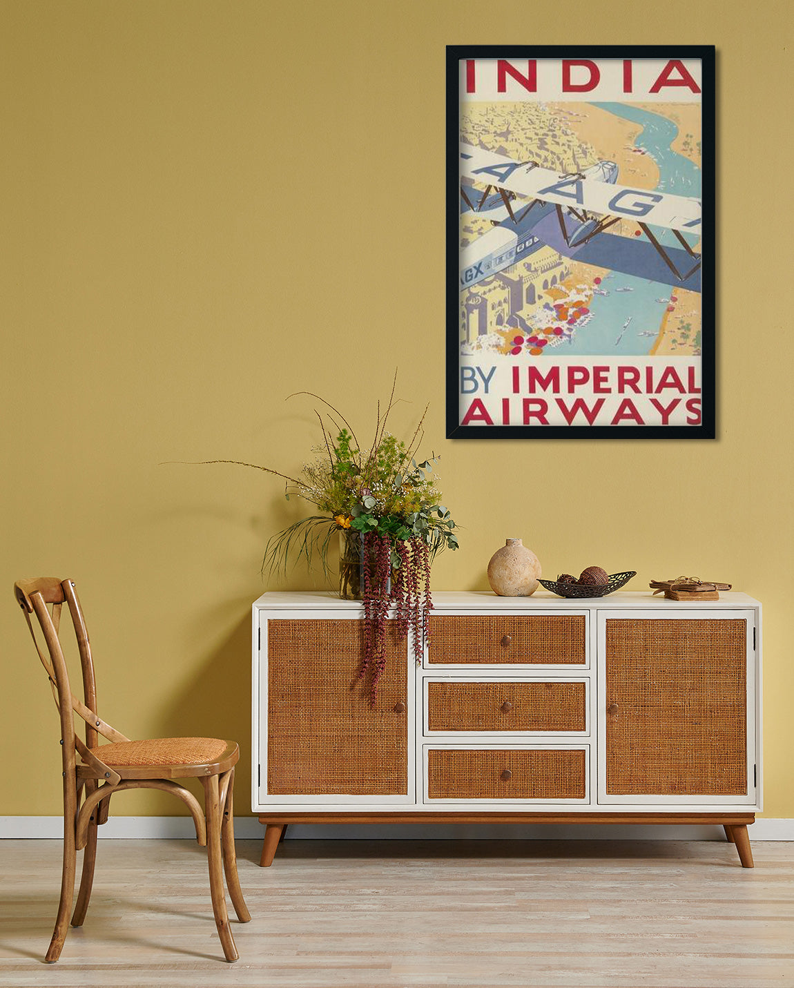 Imperial Airways Vintage Poster 2 : 3 Vertical Premium Wall Art Canvas by MeriDeewar