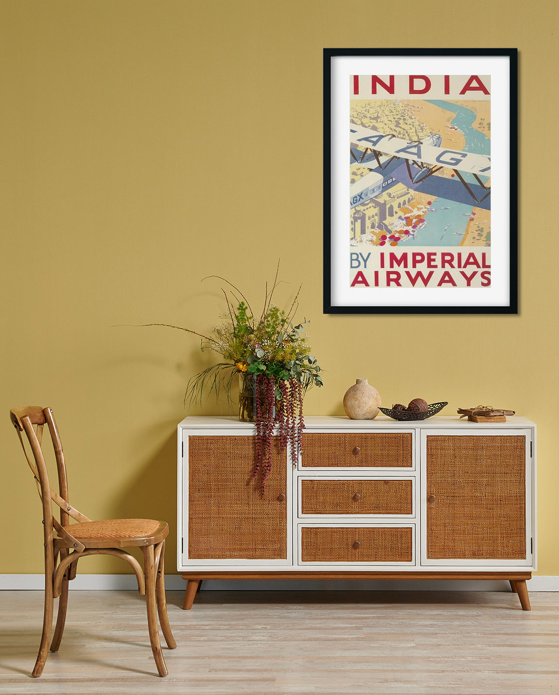 Imperial Airways Vintage Poster 2 : 3 Vertical Premium Wall Art Canvas by MeriDeewar