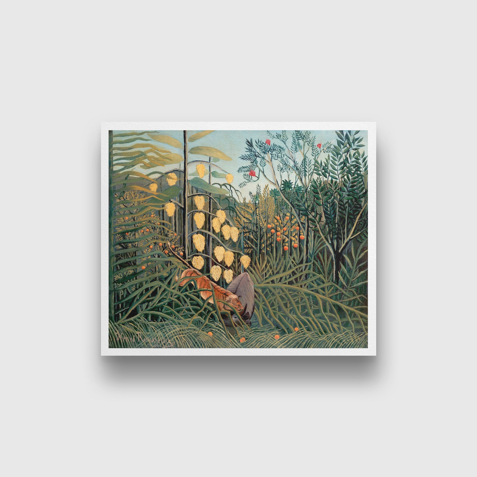 In a Tropical Forest painting - Meri Deewar 5 : 4 Horizontal Premium Wall Art Canvas by MeriDeewar
