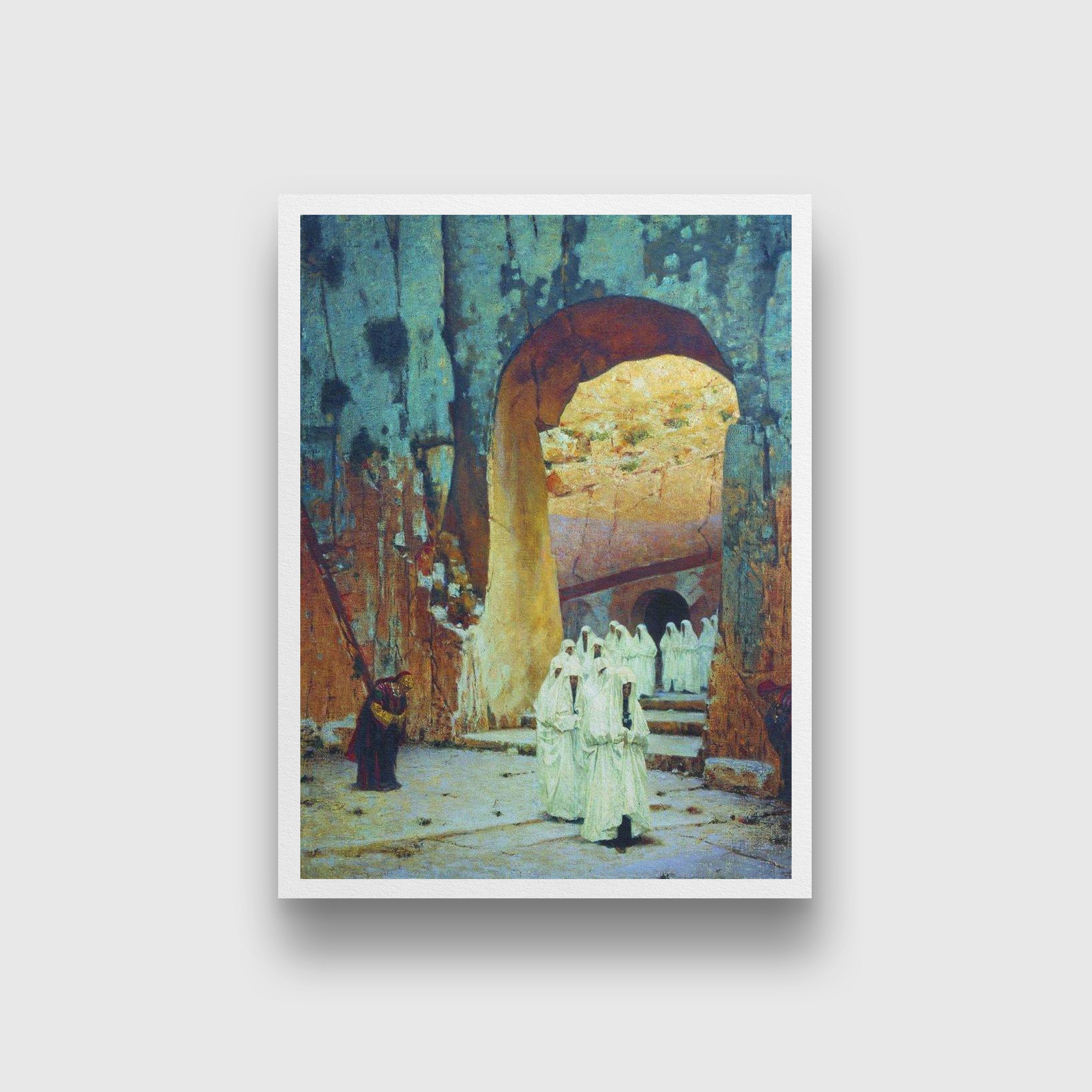 in jerusalem royal tombs Painting - Meri Deewar 3 : 4 Vertical Premium Wall Art Canvas by MeriDeewar