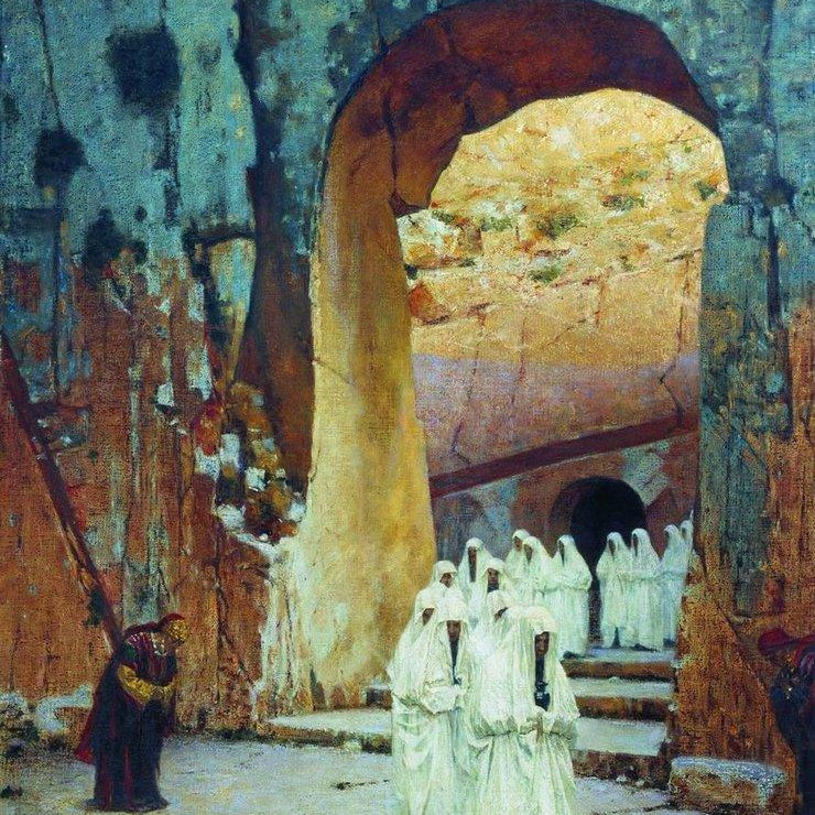 in jerusalem royal tombs Painting - Meri Deewar 3 : 4 Vertical Premium Wall Art Canvas by MeriDeewar