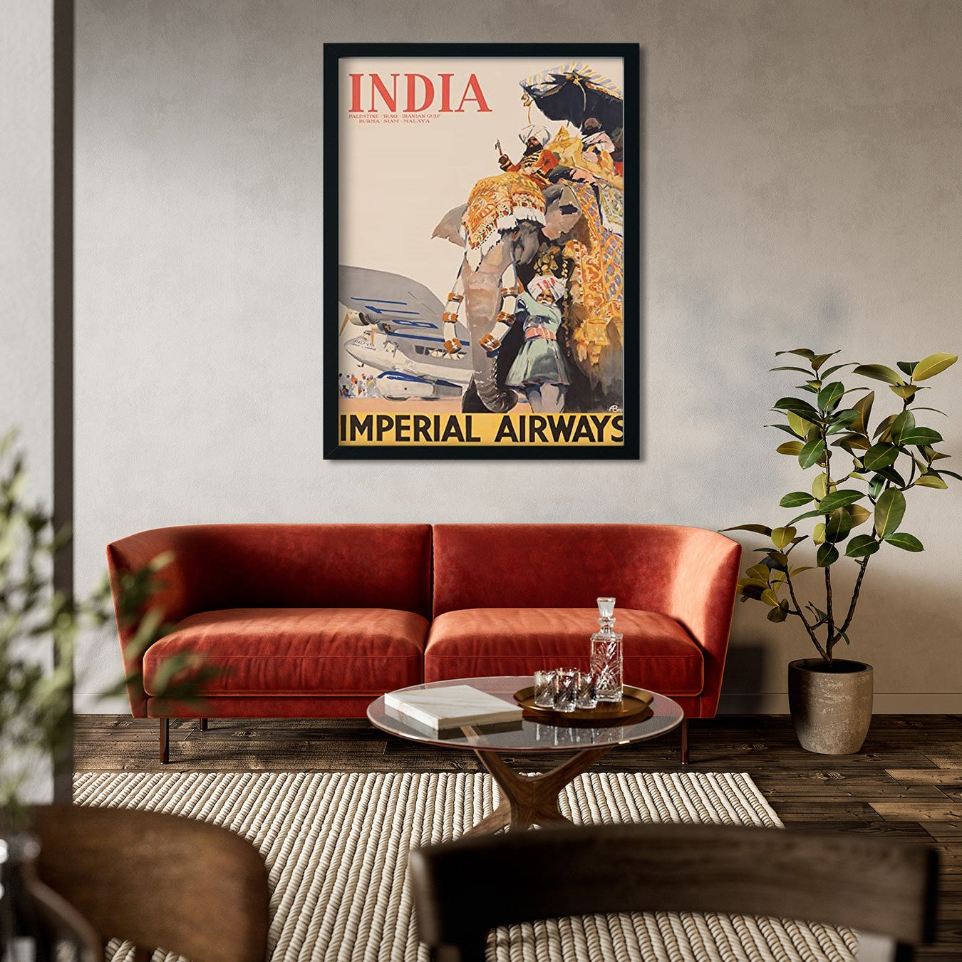 India Imperial Airways Poster 3 : 4 Vertical Premium Wall Art Canvas by MeriDeewar
