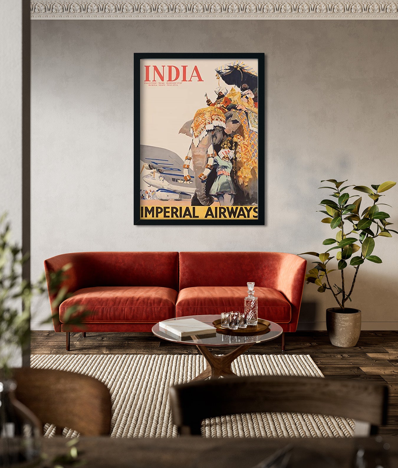 India Imperial Airways Poster 3 : 4 Vertical Premium Wall Art Canvas by MeriDeewar