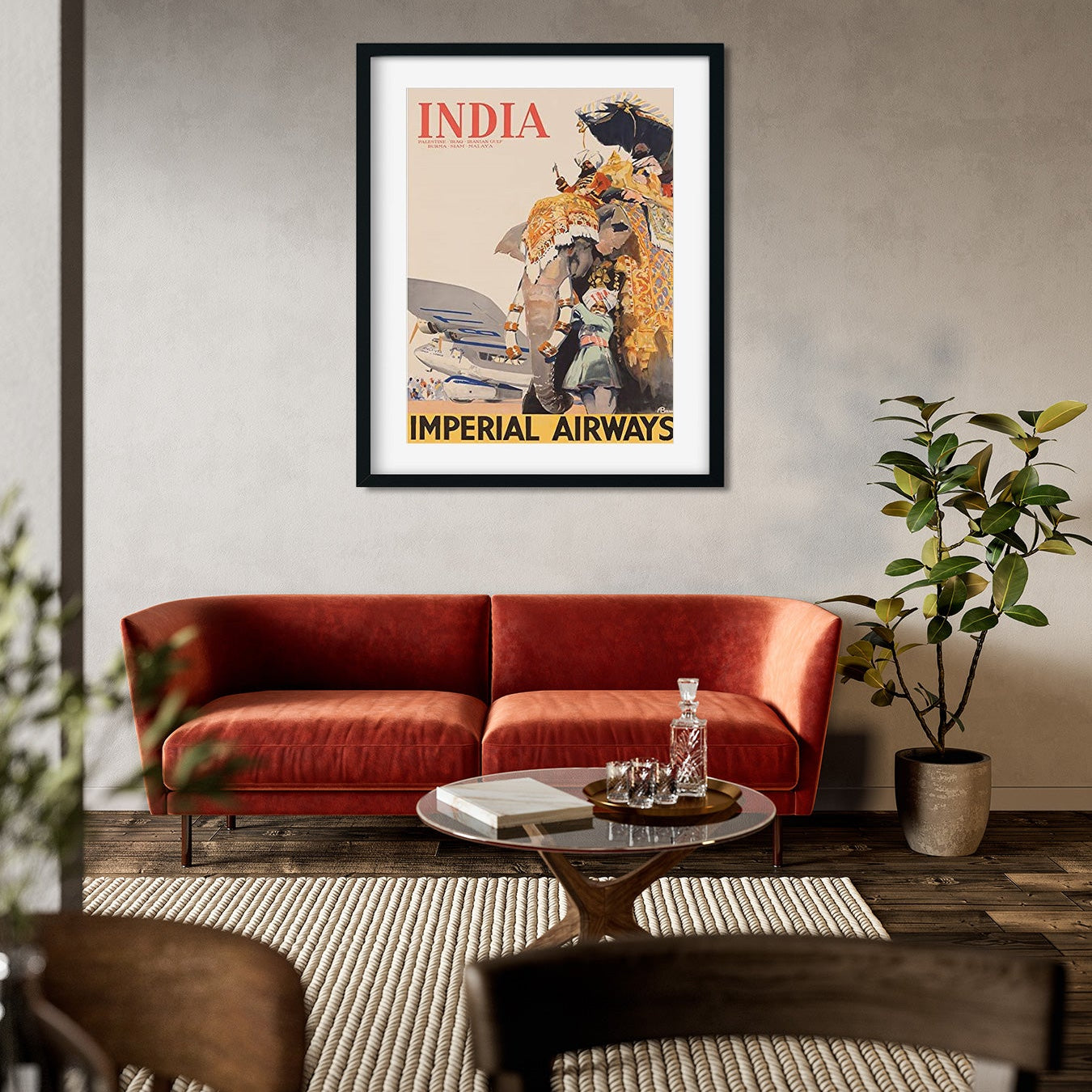 India Imperial Airways Poster 3 : 4 Vertical Premium Wall Art Canvas by MeriDeewar