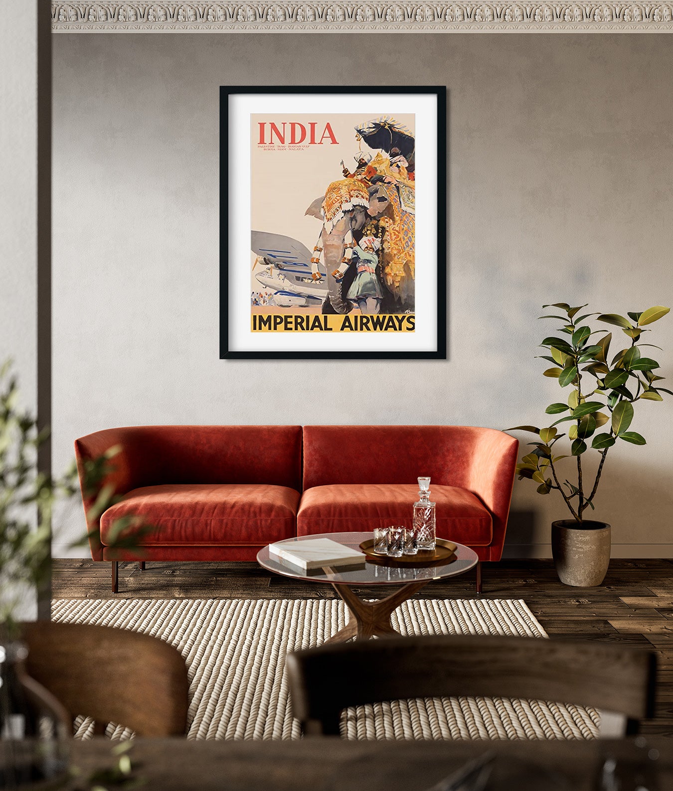 India Imperial Airways Poster 3 : 4 Vertical Premium Wall Art Canvas by MeriDeewar