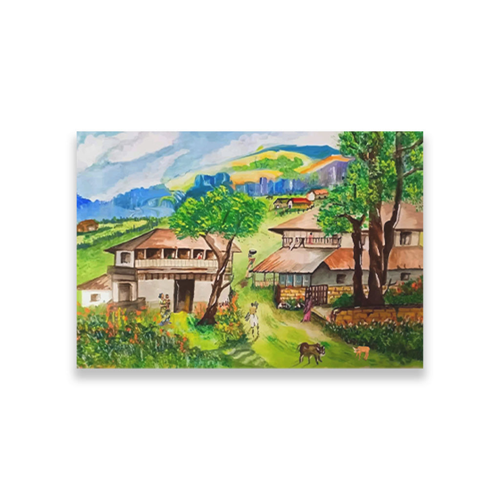 Indian Agriculture Field Painting - Meri Deewar 3 : 2 Horizontal Premium Wall Art Canvas by MeriDeewar