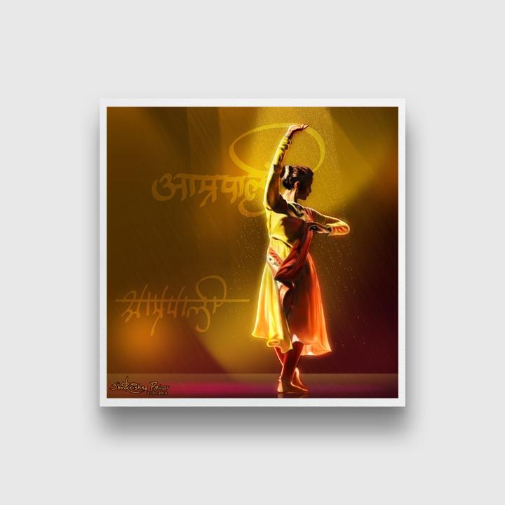 Indian Dancer -Nartika I Aamrapali Paiting - Meri Deewar Vertical Art New Premium Wall Art Canvas by MeriDeewar