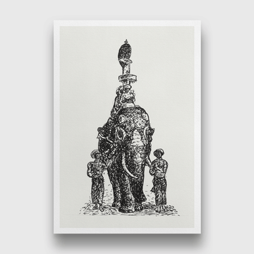 Indian elephant Painting 2 : 3 Vertical Premium Wall Art Canvas by MeriDeewar