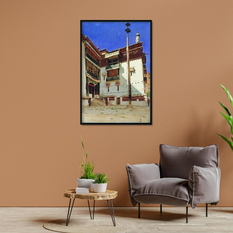 indian motif Painting - Meri Deewar 2 : 3 Vertical Premium Wall Art Canvas by MeriDeewar