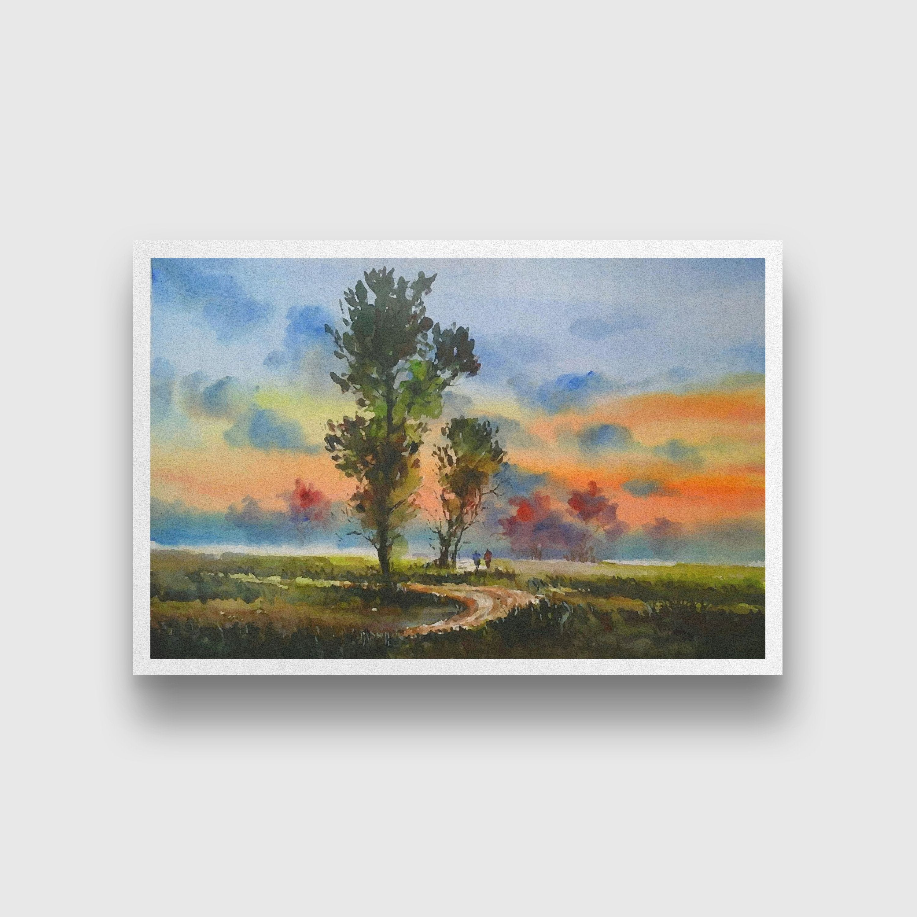 Indian Village Painting - Meri Deewar 3 : 2 Horizontal Premium Wall Art Canvas by MeriDeewar