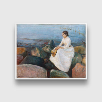 Inger On The Beach Painting - Meri Deewar 4 :5 Vertical Premium Wall Art Canvas by MeriDeewar