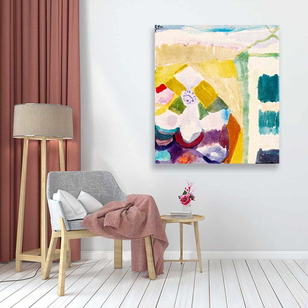 Interieur mit der Uhr painting - Meri Deewar 3 : 4 Vertical Premium Wall Art Canvas by MeriDeewar