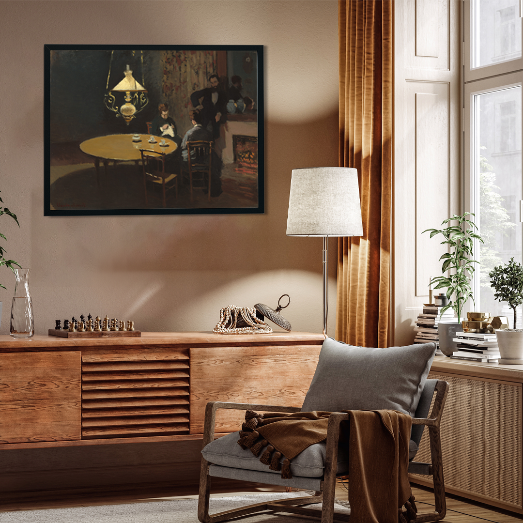 Interior After Dinner Painting 4 : 3 Horizontal Premium Wall Art Canvas by MeriDeewar