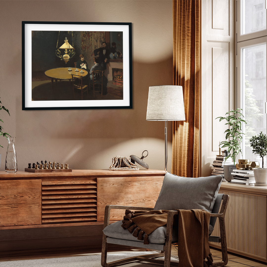 Interior After Dinner Painting 4 : 3 Horizontal Premium Wall Art Canvas by MeriDeewar