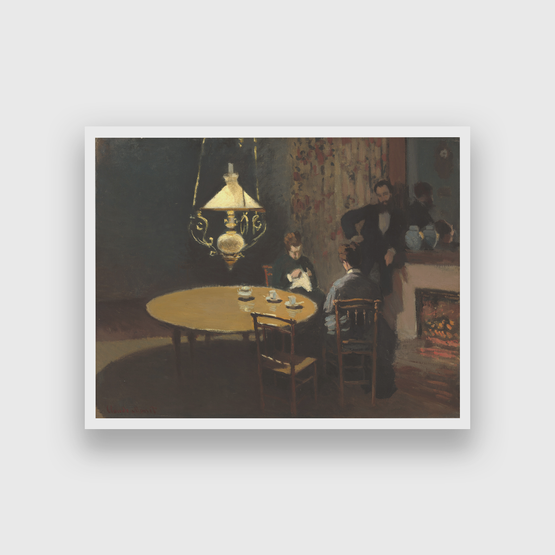 Interior After Dinner Painting 4 : 3 Horizontal Premium Wall Art Canvas by MeriDeewar