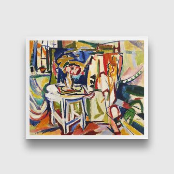 Interior Henry Lyman Saÿen Painting - MeriDeewar 6 : 5 Horizontal Premium Wall Art Canvas by MeriDeewar