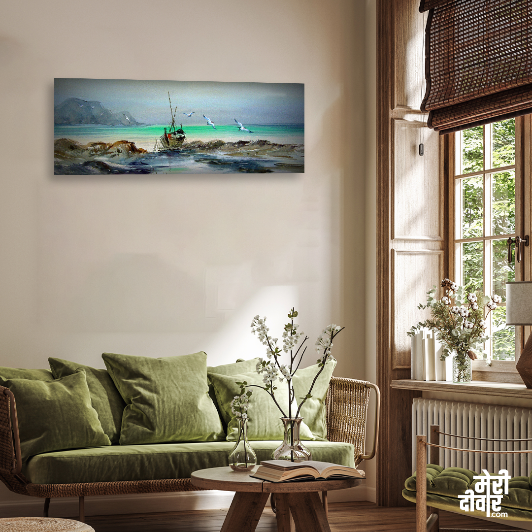 Jaw-Dropping Landscape Wall Painting 2 : 1 Horizontal Premium Wall Art Canvas by MeriDeewar