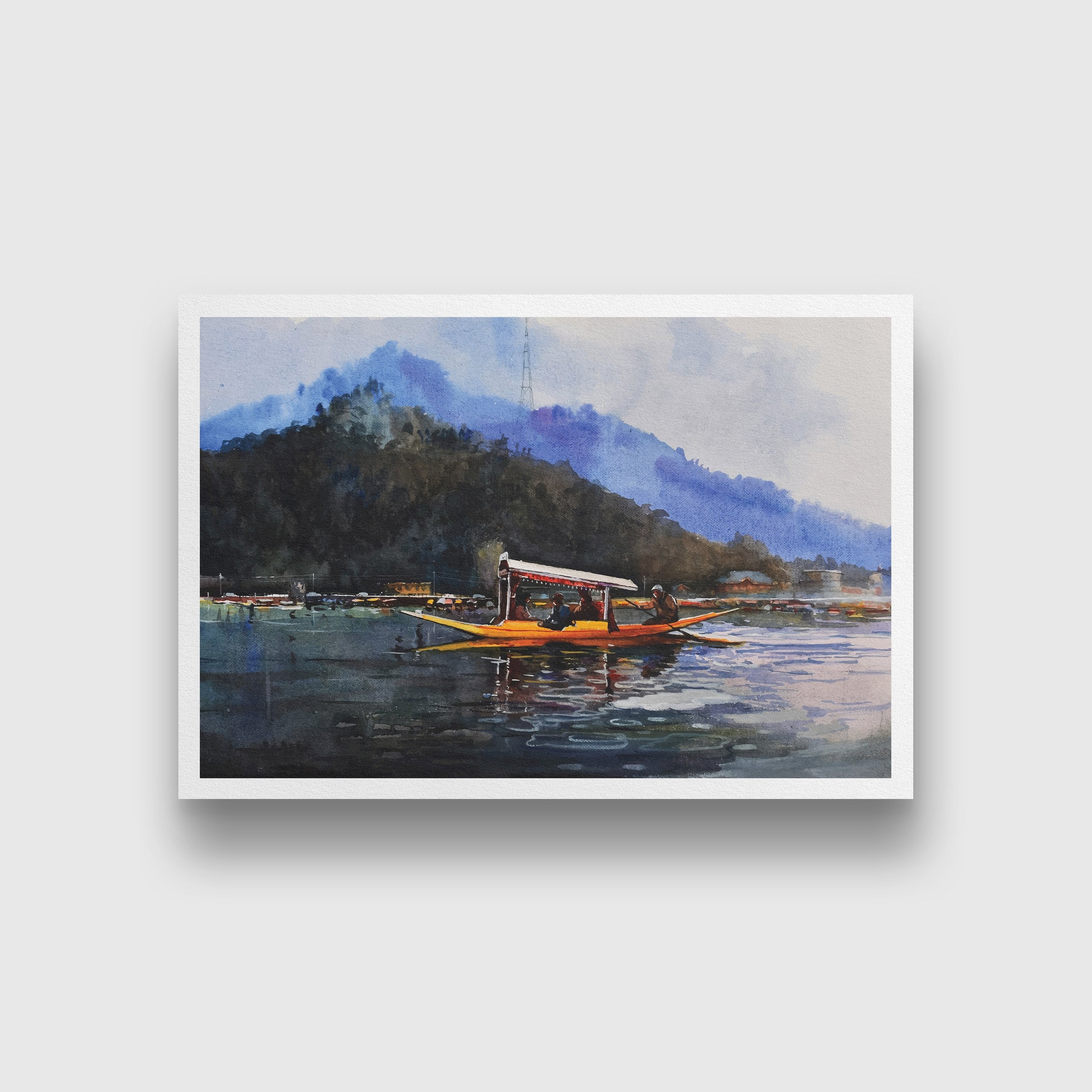 Jhelum River Painting - Meri Deewar 3 : 2 Horizontal Premium Wall Art Canvas by MeriDeewar