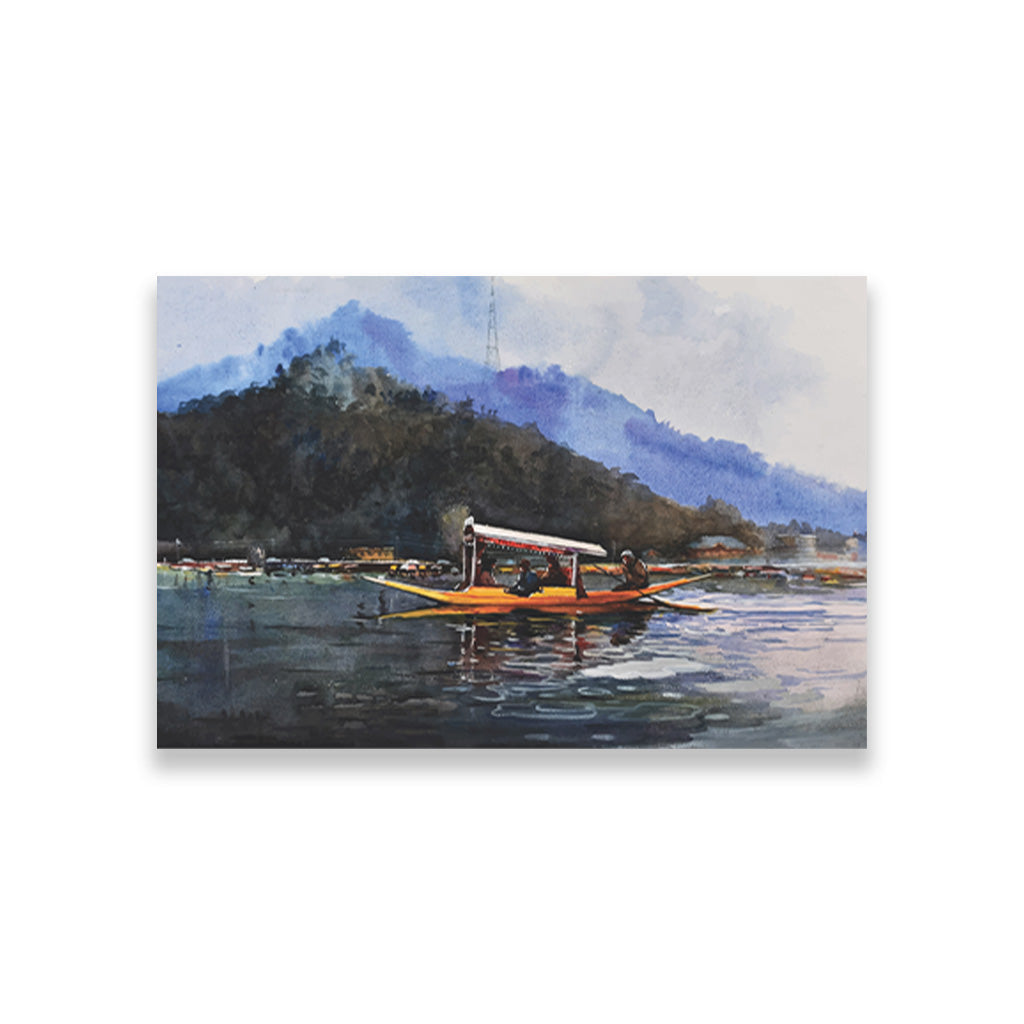 Jhelum River Painting - Meri Deewar 3 : 2 Horizontal Premium Wall Art Canvas by MeriDeewar