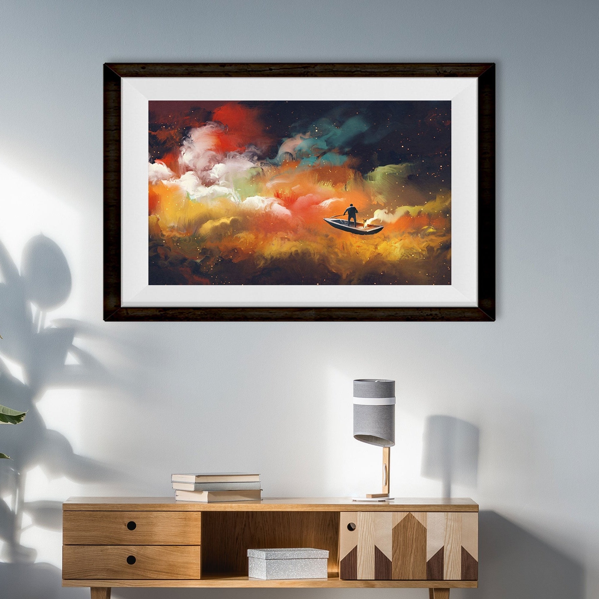 Journey in the galaxy Painting - Meri Deewar 3 : 2 Horizontal Premium Wall Art Canvas by MeriDeewar