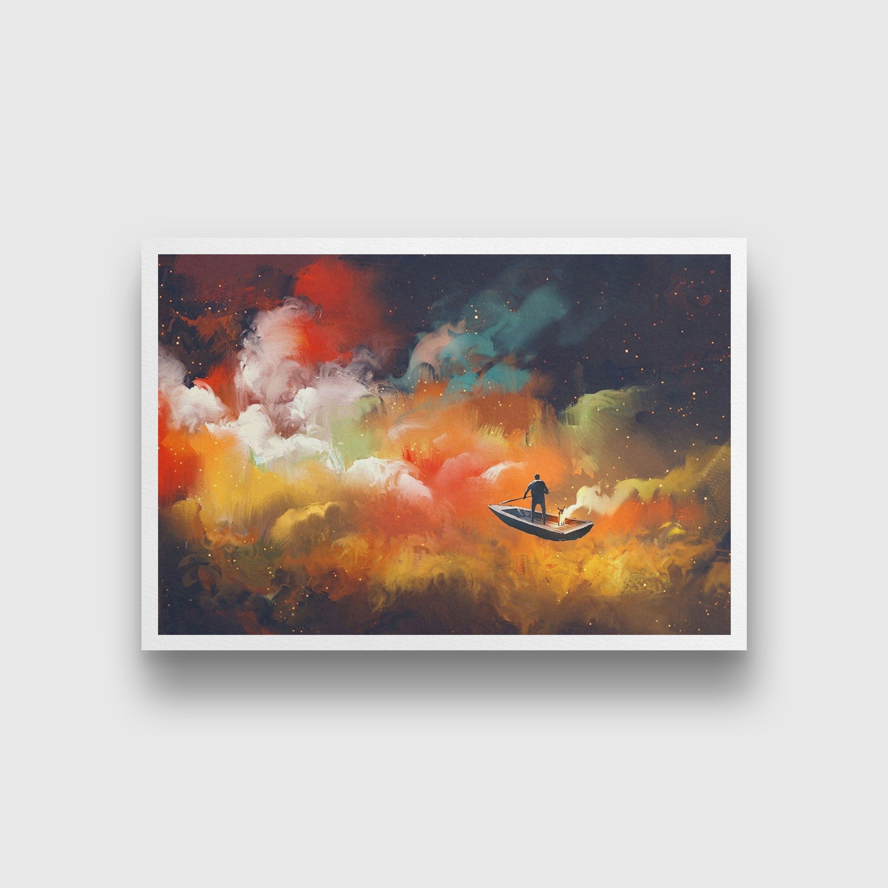 Journey in the galaxy Painting - Meri Deewar 3 : 2 Horizontal Premium Wall Art Canvas by MeriDeewar