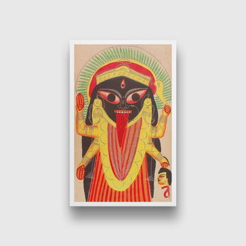 Kali holding a demon's head Painting - Meri Deewar 2 : 3 Vertical Premium Wall Art Canvas by MeriDeewar