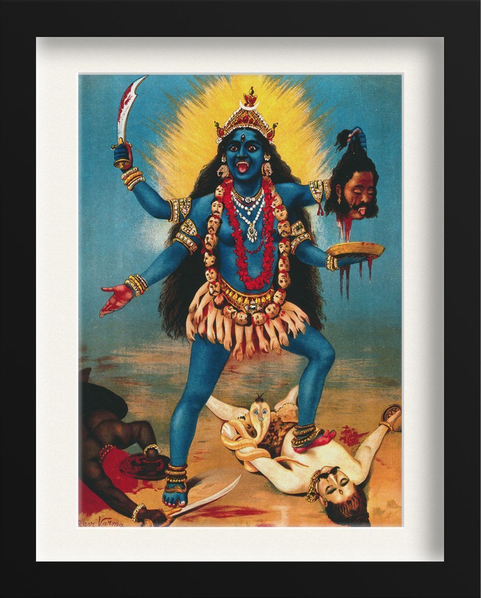 Kali &  Shiva Painting - Meri Deewar 2 : 3 Vertical Premium Wall Art Canvas by MeriDeewar