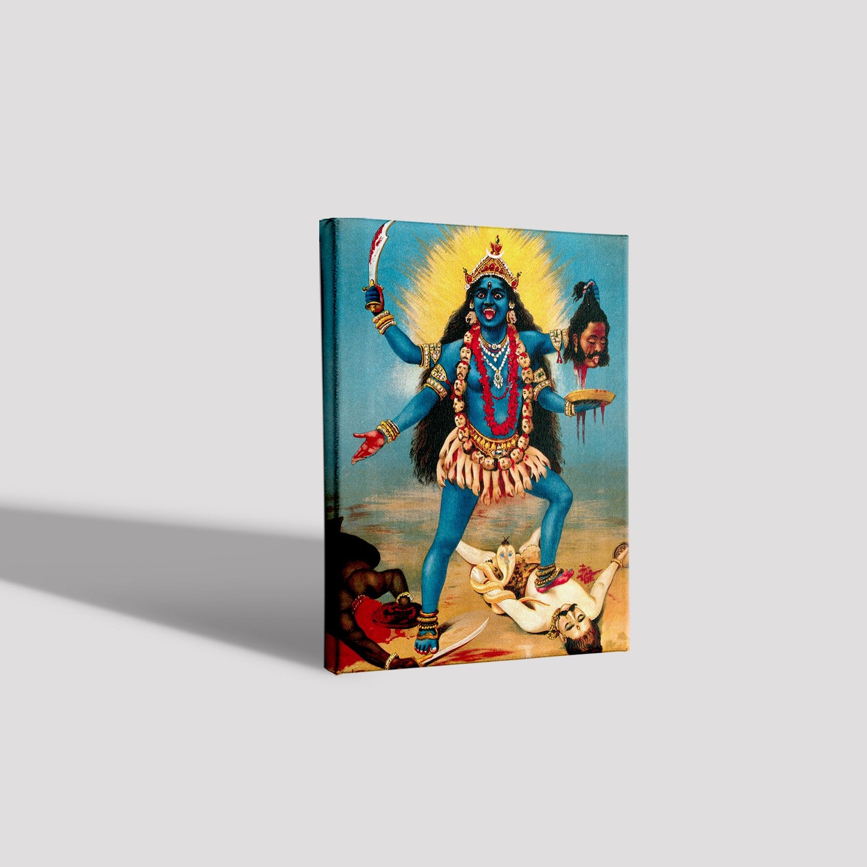 Kali &  Shiva Painting - Meri Deewar 2 : 3 Vertical Premium Wall Art Canvas by MeriDeewar