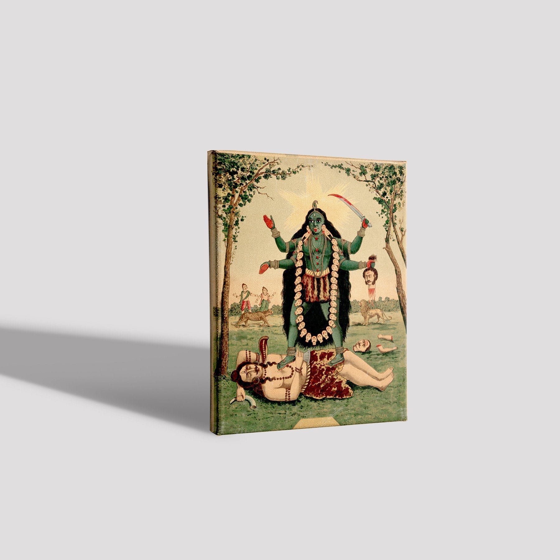 Kali standing upon Shiva Painting - Meri Deewar 3 : 4 Vertical Premium Wall Art Canvas by MeriDeewar