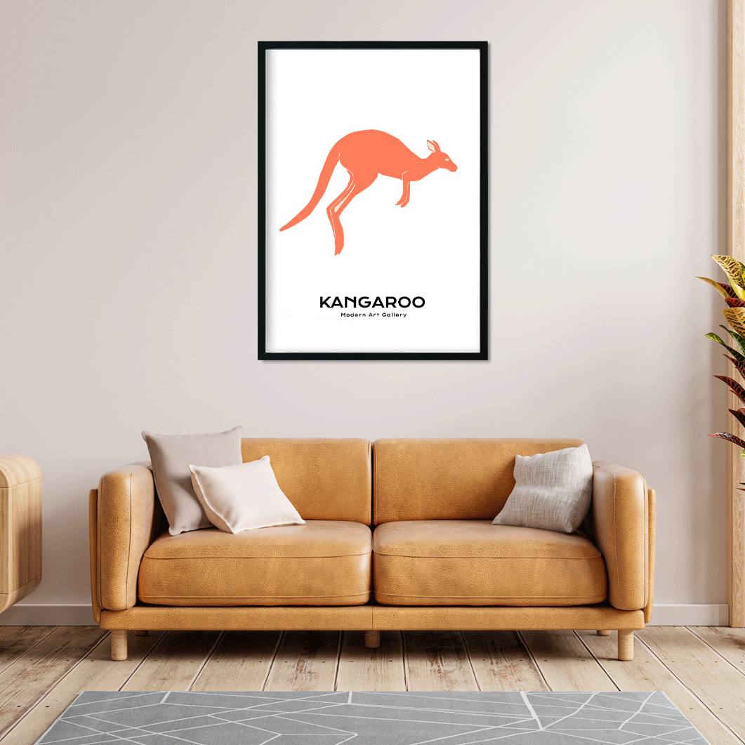 Kangaroo Painting 3 : 4.2 Vertical Premium Wall Art Canvas by MeriDeewar