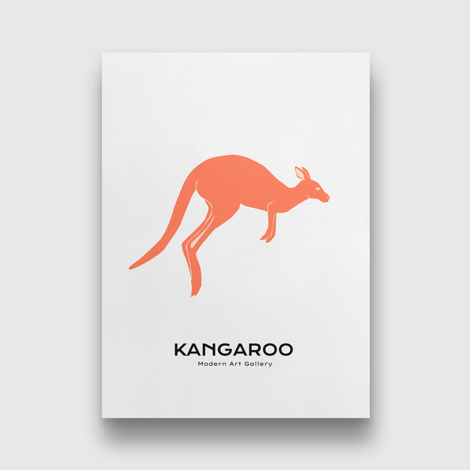 Kangaroo Painting 3 : 4.2 Vertical Premium Wall Art Canvas by MeriDeewar